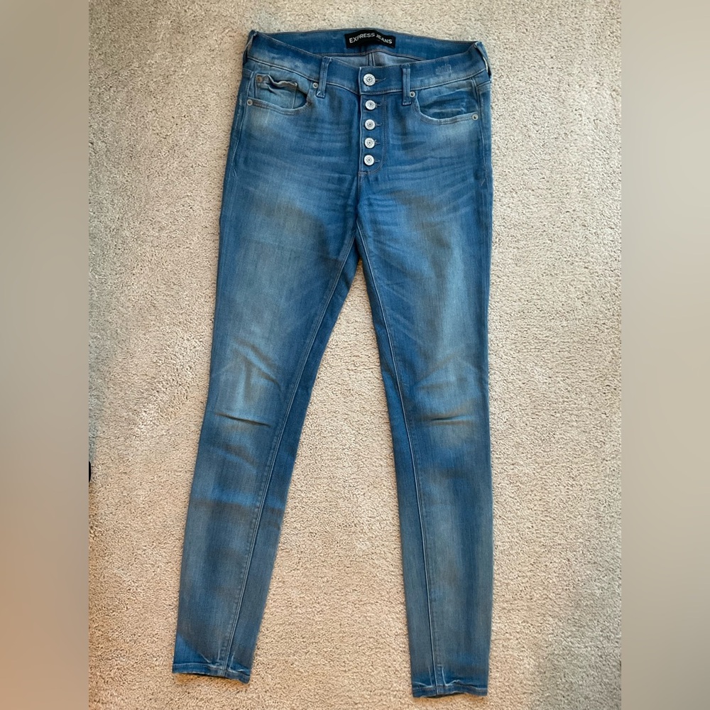 Express High Rise Blue Jeans
